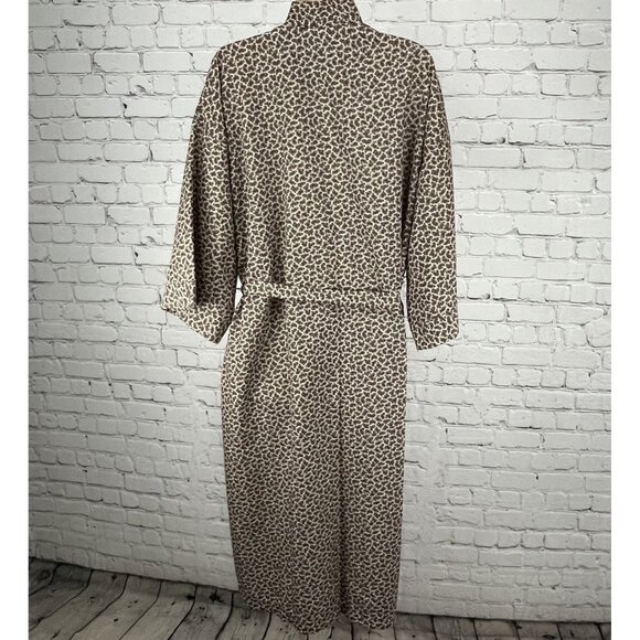 VTG Bill Blass Cream Paisley Print Lightweight Pockets Tie Waist Robe Size O/S - Picture 2 of 10
